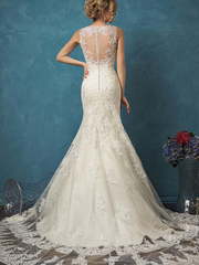Свадебное платье Silvia. Силуэт А-силуэт, Рыбка. Цвет Айвори / Капучино. Вид 2