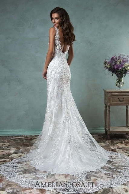 Свадебное платье Adelina. Силуэт А-силуэт, Прямое. Цвет Белый / Молочный. Вид 2