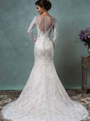 Свадебное платье Tiffany. Силуэт А-силуэт, Рыбка. Цвет Белый / Молочный, Айвори / Капучино. Вид 2