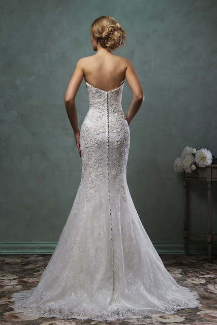 Свадебное платье Camelia. Силуэт Рыбка, А-силуэт. Цвет Белый / Молочный. Вид 3