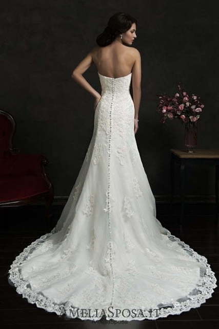 Свадебное платье Esperanza. Силуэт А-силуэт, Прямое. Цвет Белый / Молочный. Вид 2