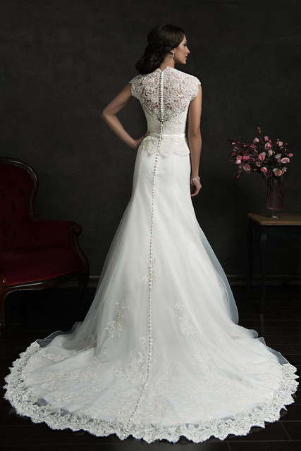 Свадебное платье Senza. Силуэт А-силуэт. Цвет Белый / Молочный. Вид 2