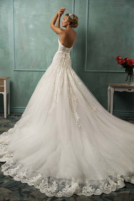 Свадебное платье Arabella. Силуэт А-силуэт. Цвет Айвори / Капучино, Белый / Молочный. Вид 2