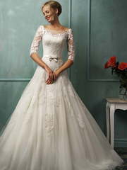 Свадебное платье Donatela. Силуэт А-силуэт. Цвет Белый / Молочный. Вид 1