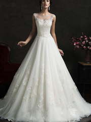 Свадебное платье Luiza. Силуэт А-силуэт. Цвет Белый / Молочный. Вид 1