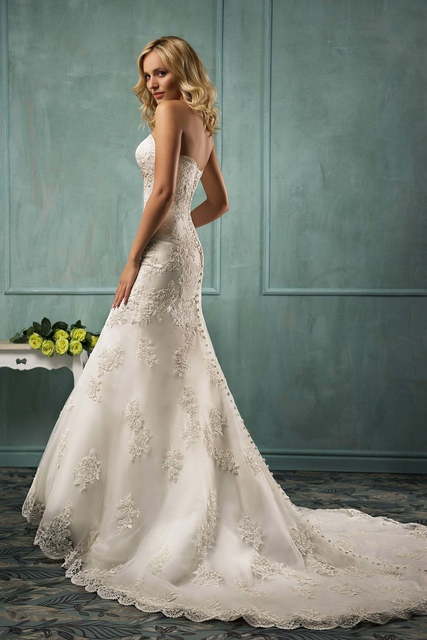 Свадебное платье Loran. Силуэт А-силуэт. Цвет Айвори / Капучино. Вид 2