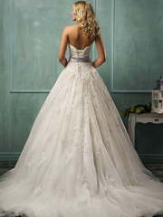 Свадебное платье Odetta. Силуэт Пышное, А-силуэт. Цвет Айвори / Капучино. Вид 2