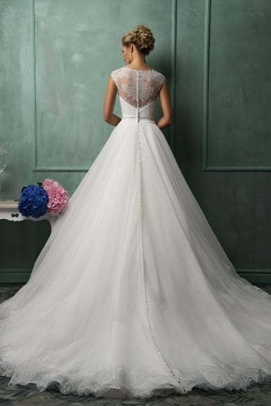 Свадебное платье Davia. Силуэт А-силуэт. Цвет Белый / Молочный. Вид 2