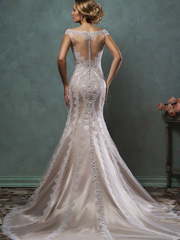 Свадебное платье Mimi. Силуэт А-силуэт, Рыбка. Цвет Айвори / Капучино. Вид 2