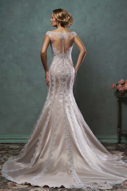 Свадебное платье Mimi. Силуэт Рыбка, А-силуэт. Цвет Айвори / Капучино. Вид 2