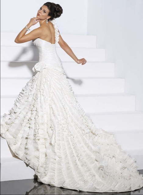 Свадебное платье Gracie. Силуэт А-силуэт. Цвет Белый / Молочный. Вид 2