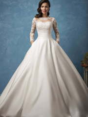 Свадебное платье Elena. Силуэт Пышное, А-силуэт. Цвет Белый / Молочный. Вид 1