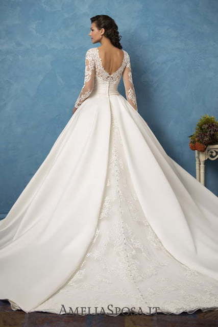 Свадебное платье Elena. Силуэт Пышное, А-силуэт. Цвет Белый / Молочный. Вид 2