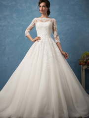 Свадебное платье Enrica. Силуэт Пышное, А-силуэт. Цвет Белый / Молочный. Вид 1