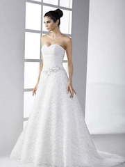 Свадебное платье Violetta. Силуэт А-силуэт. Цвет Белый / Молочный. Вид 1