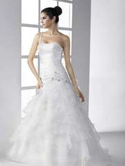 Свадебное платье Allegra. Силуэт А-силуэт. Цвет Белый / Молочный. Вид 1