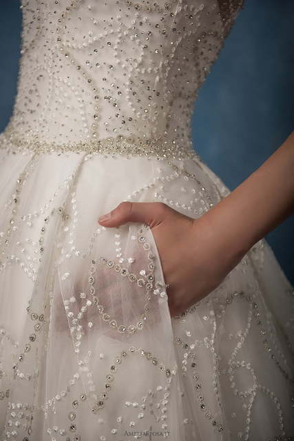 Свадебное платье Vanessa. Силуэт А-силуэт. Цвет Белый / Молочный. Вид 3