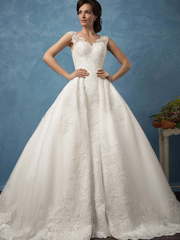 Свадебное платье Cecilia. Силуэт Пышное, А-силуэт. Цвет Белый / Молочный. Вид 1