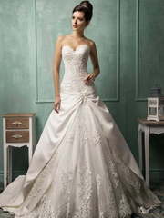 Свадебное платье Dalila. Силуэт А-силуэт. Цвет Белый / Молочный, Айвори / Капучино. Вид 1