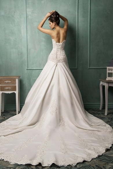 Свадебное платье Dalila. Силуэт А-силуэт. Цвет Айвори / Капучино, Белый / Молочный. Вид 2