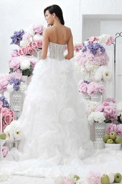 Свадебное платье Ella. Силуэт А-силуэт. Цвет Белый / Молочный. Вид 2