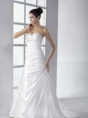 Свадебное платье Lina. Силуэт А-силуэт. Цвет Белый / Молочный. Вид 1