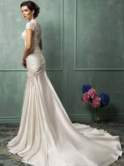 Свадебное платье Velia. Силуэт А-силуэт. Цвет Айвори / Капучино. Вид 1