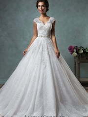 Свадебное платье Dominika. Силуэт Пышное, А-силуэт. Цвет Белый / Молочный, оттенки Розового. Вид 1