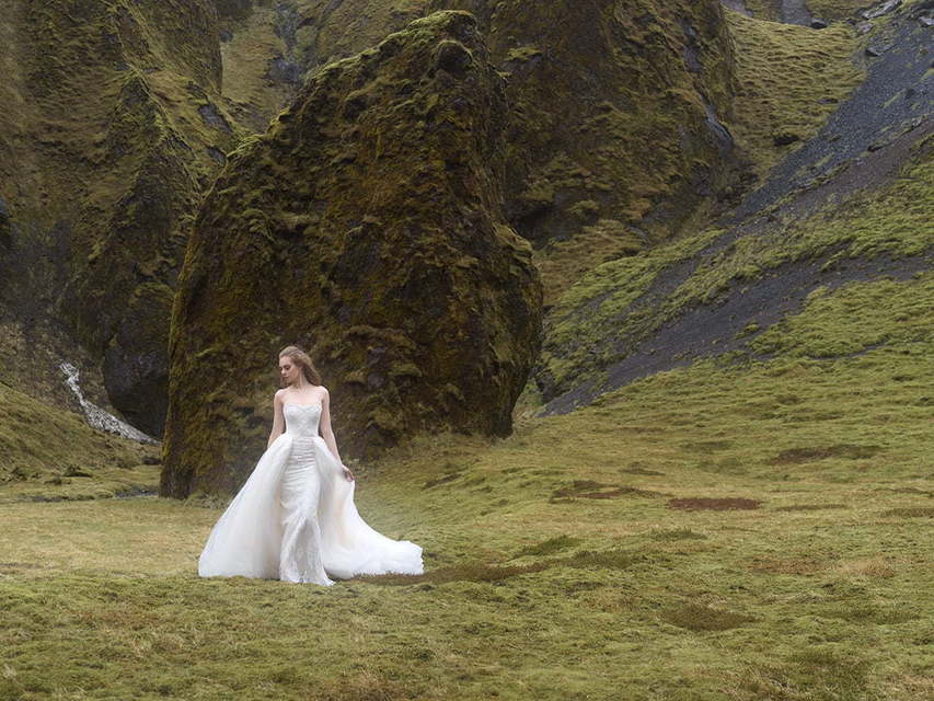 Свадебное платье C400. Силуэт А-силуэт. Цвет Айвори / Капучино, Персик / Оранжевый. Вид 7