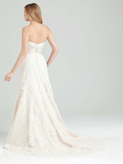 Свадебное платье 2569. Силуэт А-силуэт. Цвет Айвори / Капучино, Белый / Молочный. Вид 2