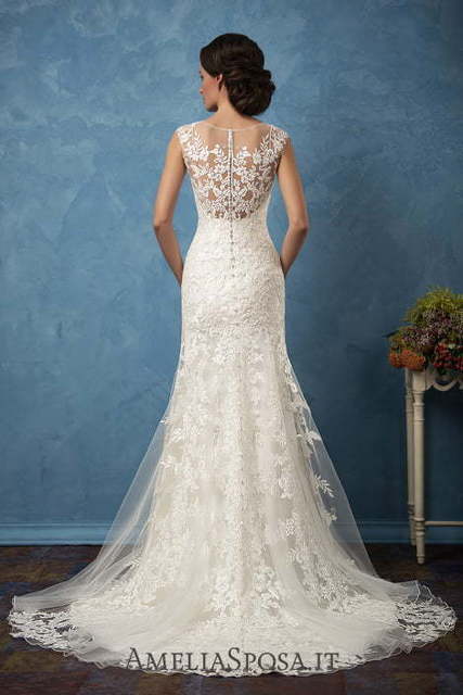 Свадебное платье Glenda. Силуэт А-силуэт, Прямое. Цвет Белый / Молочный. Вид 2