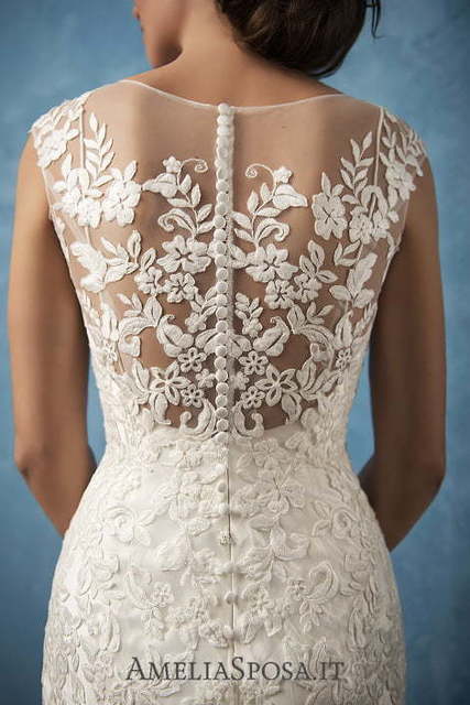 Свадебное платье Glenda. Силуэт А-силуэт, Прямое. Цвет Белый / Молочный. Вид 3