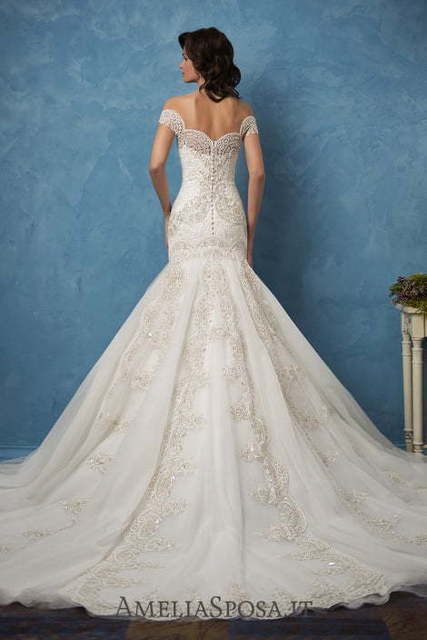 Свадебное платье Rosa. Силуэт А-силуэт. Цвет Айвори / Капучино, Белый / Молочный. Вид 2