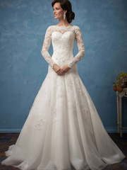 Свадебное платье Fabianna. Силуэт А-силуэт. Цвет Белый / Молочный. Вид 1