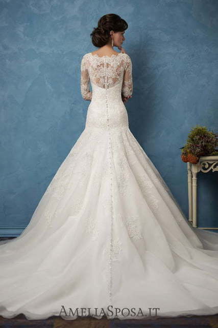 Свадебное платье Fabianna. Силуэт А-силуэт. Цвет Белый / Молочный. Вид 2