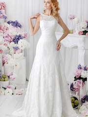 Свадебное платье Unna. Силуэт А-силуэт. Цвет Белый / Молочный. Вид 1