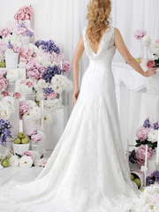 Свадебное платье Unna. Силуэт А-силуэт. Цвет Белый / Молочный. Вид 2