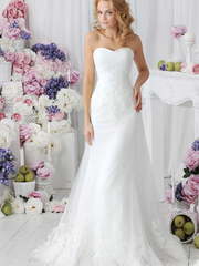 Свадебное платье Nicoletta. Силуэт А-силуэт. Цвет Белый / Молочный. Вид 1