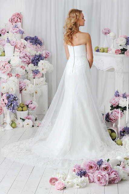 Свадебное платье Nicoletta. Силуэт А-силуэт. Цвет Белый / Молочный. Вид 2