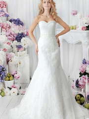 Свадебное платье Luna. Силуэт А-силуэт. Цвет Белый / Молочный. Вид 1