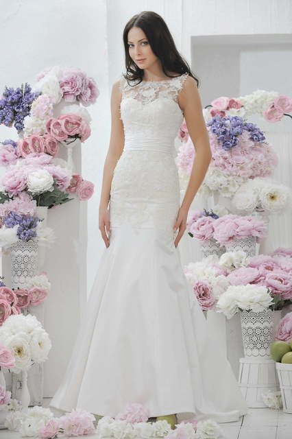 Свадебное платье Debora. Силуэт Рыбка, А-силуэт. Цвет Белый / Молочный. Вид 3