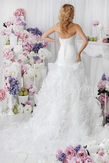 Свадебное платье Gabriela. Силуэт Рыбка, А-силуэт. Цвет Белый / Молочный. Вид 2