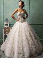 Свадебное платье Rebecca. Силуэт А-силуэт. Цвет Айвори / Капучино. Вид 1