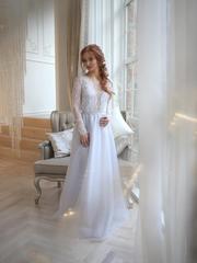 Свадебное платье Лейла. Силуэт А-силуэт. Цвет Белый / Молочный. Вид 1