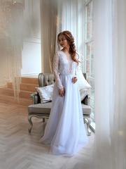 Свадебное платье Лейла. Силуэт А-силуэт. Цвет Белый / Молочный. Вид 2