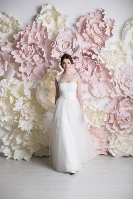 Свадебное платье Джорджин. Силуэт А-силуэт. Цвет Белый / Молочный. Вид 2