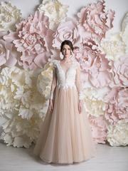 Свадебное платье Орабель. Силуэт А-силуэт. Цвет Айвори / Капучино, Персик / Оранжевый. Вид 1