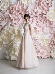 Свадебное платье Мегейн. Силуэт А-силуэт. Цвет Айвори / Капучино, Персик / Оранжевый. Вид 2