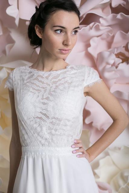 Свадебное платье Николет. Силуэт А-силуэт. Цвет Белый / Молочный. Вид 2