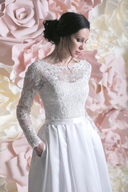 Свадебное платье Рейманд. Силуэт А-силуэт. Цвет Белый / Молочный. Вид 2